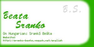 beata sranko business card