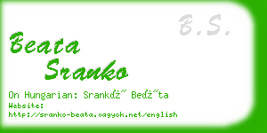 beata sranko business card
